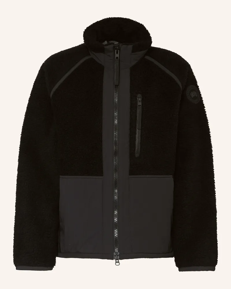 Canada Goose Teddyfell-Jacke im Materialmix Schwarz