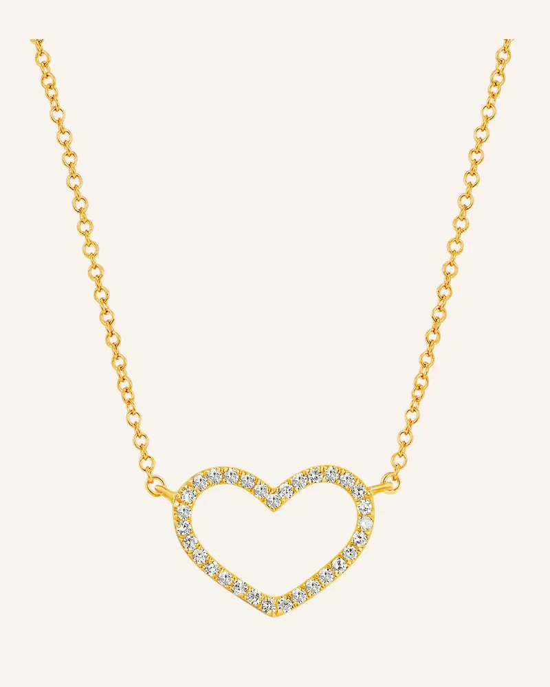 Leaf Halskette HEART aus 18 Karat Gelbgold mit Diamanten Gold