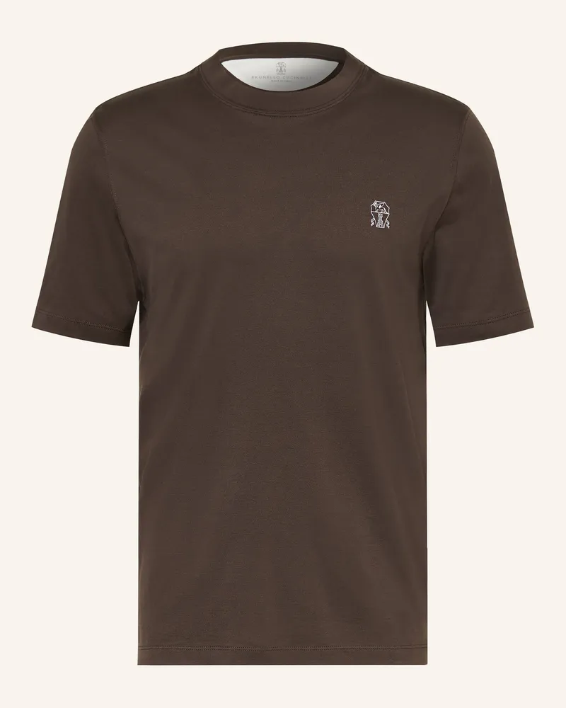 Brunello Cucinelli T-Shirt braun Dunkelbraun