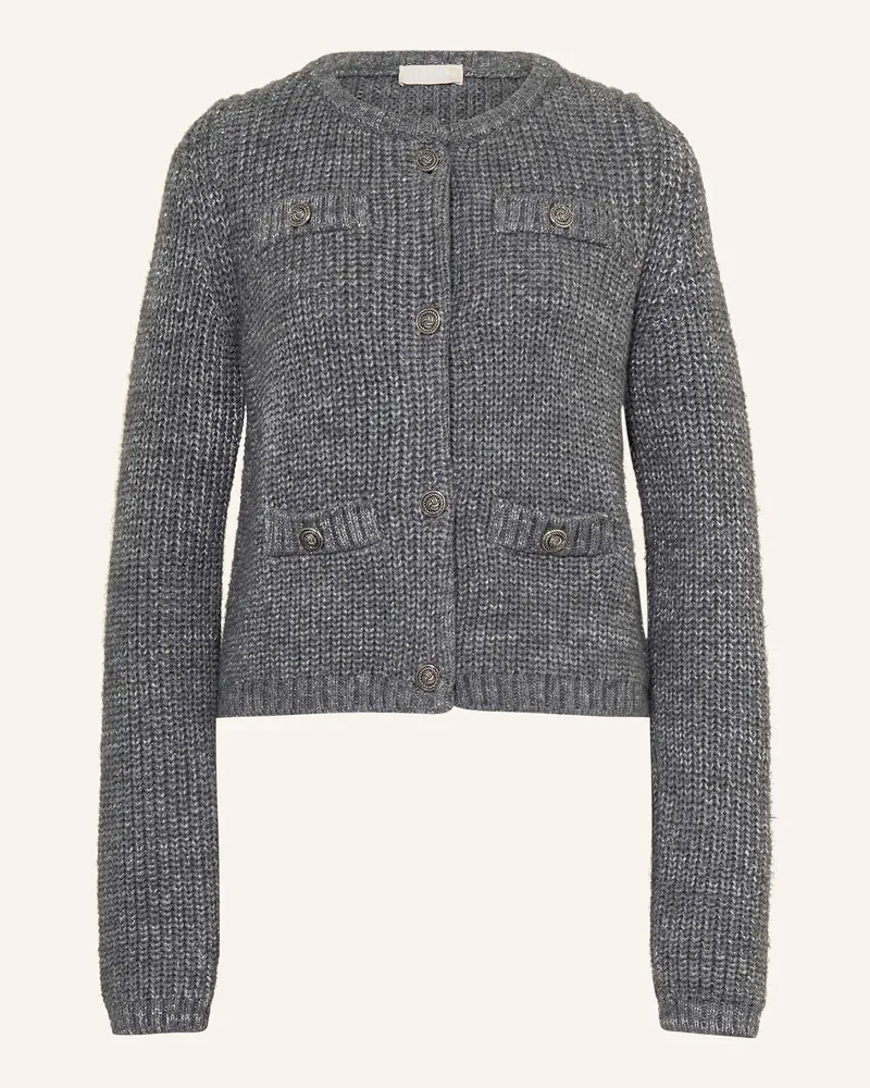 Liu Jo Strickjacke mit Glitzergarn Dunkelgrau