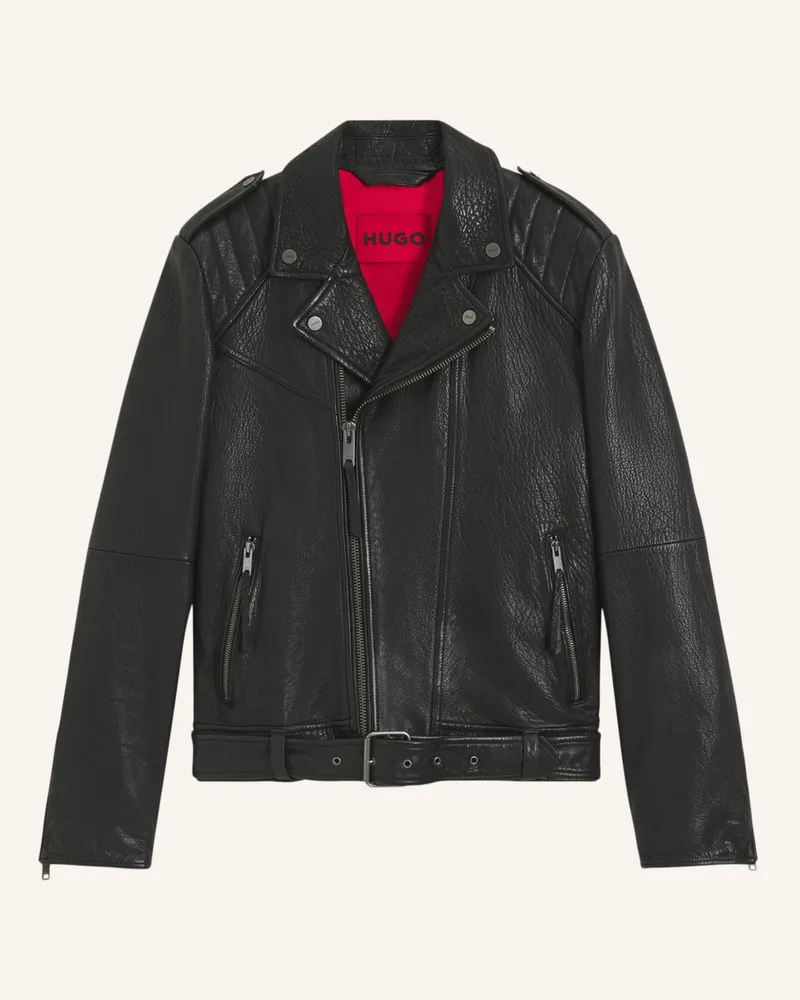 HUGO BOSS Lederjacke LOWIS-6 Regular Fit Schwarz