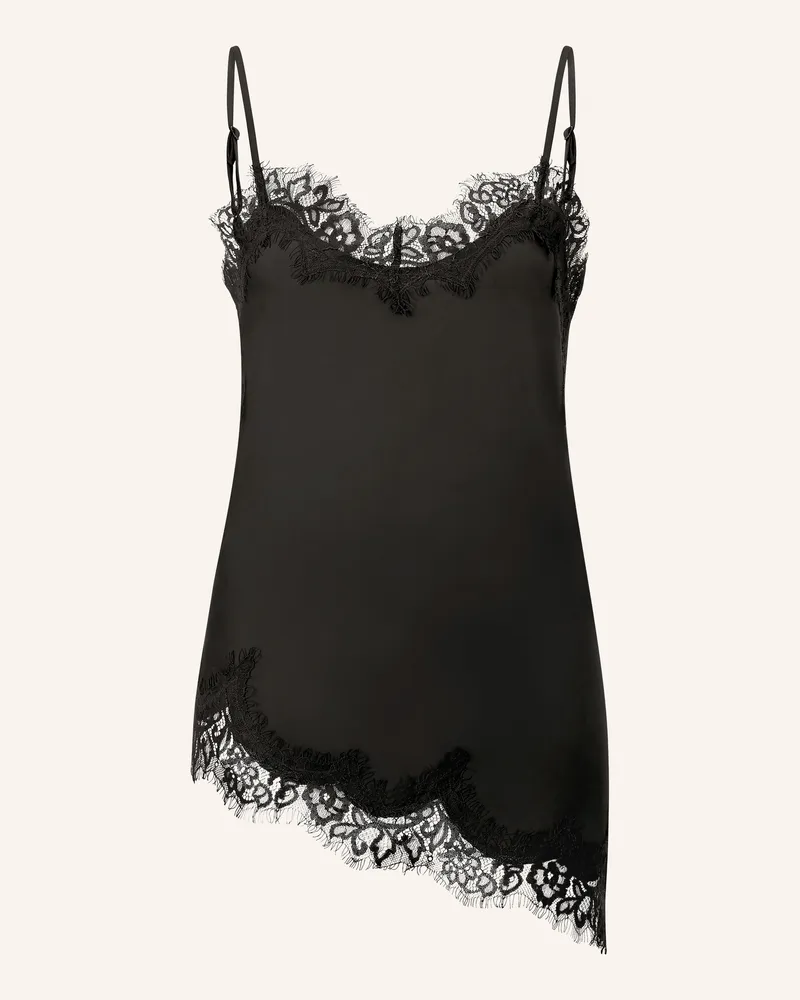Rich&Royal Satintop Mit Spitze schwarz Schwarz