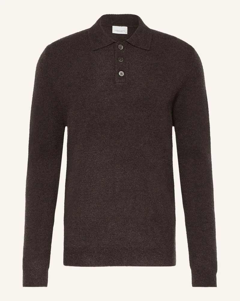 Profuomo Strick-Poloshirt braun Dunkelbraun