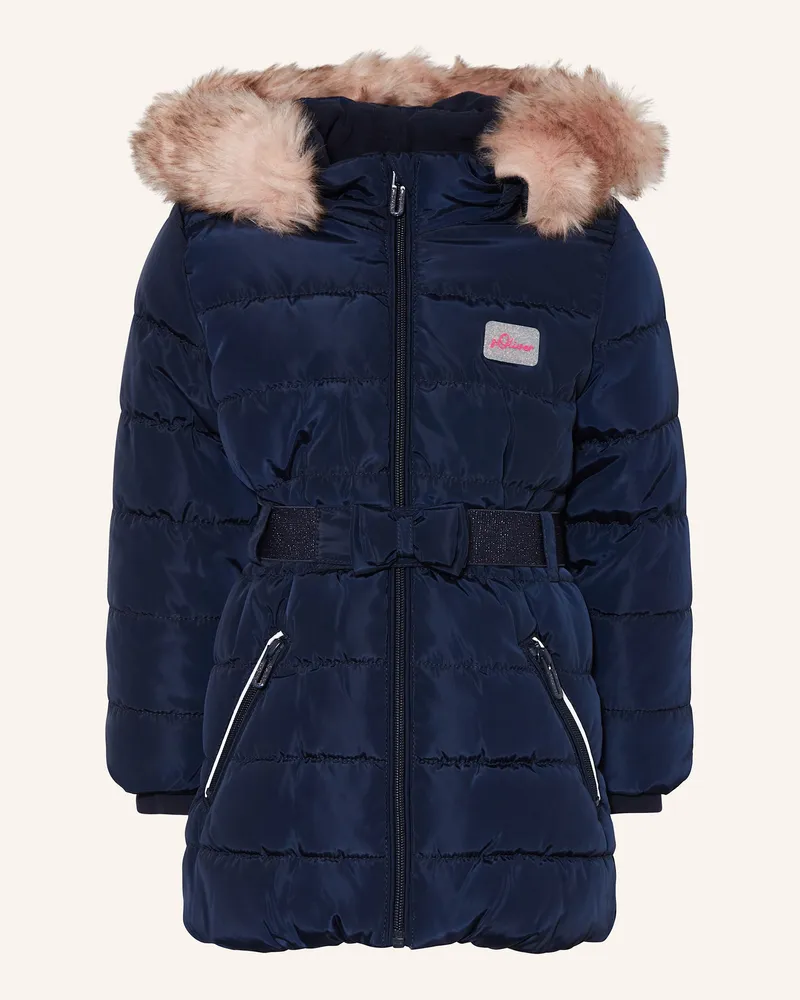 S.Oliver Steppmantel Mit Abnehmbarer Kapuze blau Dunkelblau