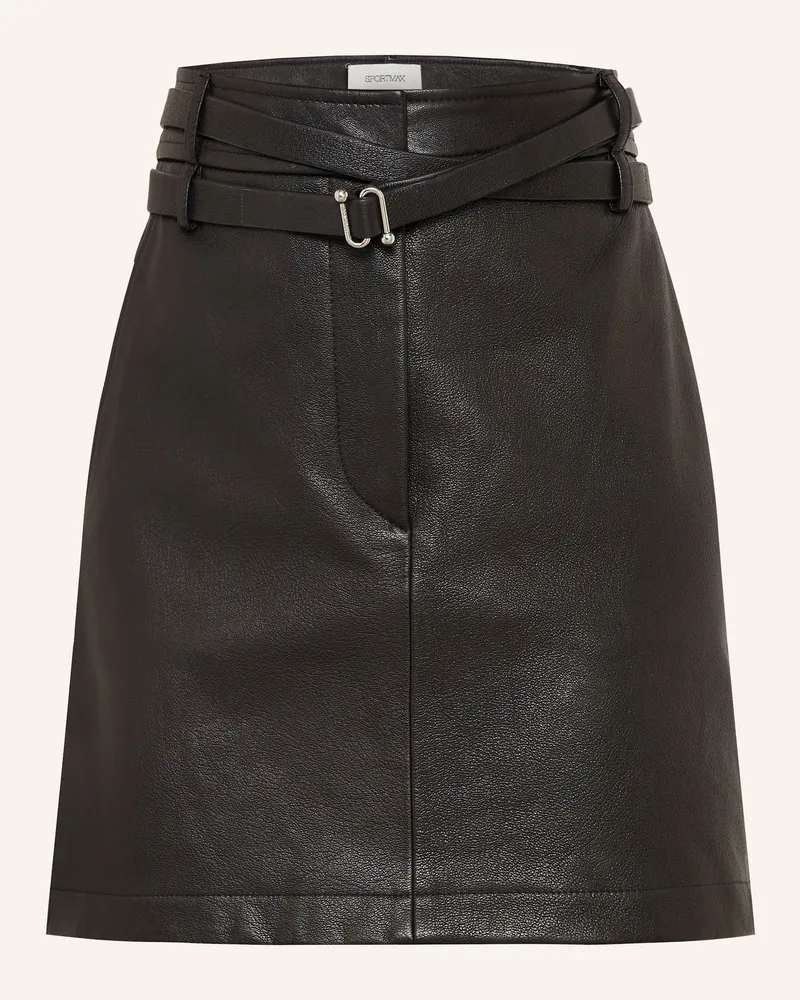 SPORTMAX Lederrock PATTO Schwarz