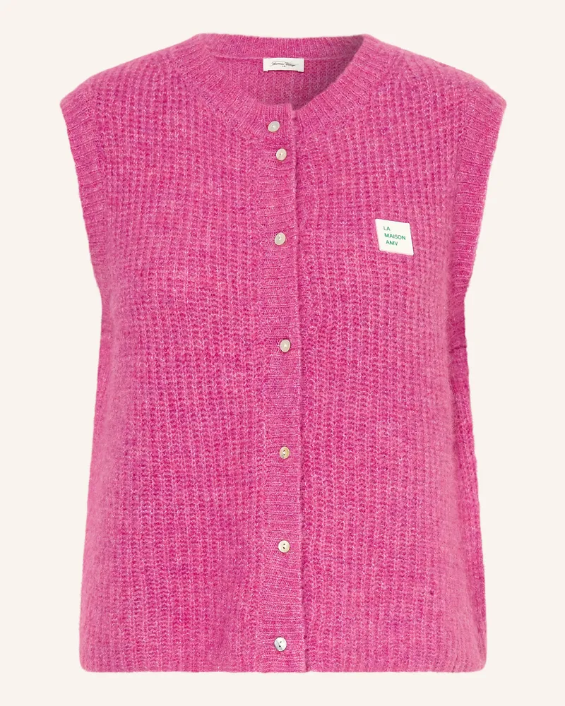 American Vintage Strickweste mit Alpaka Fuchsia