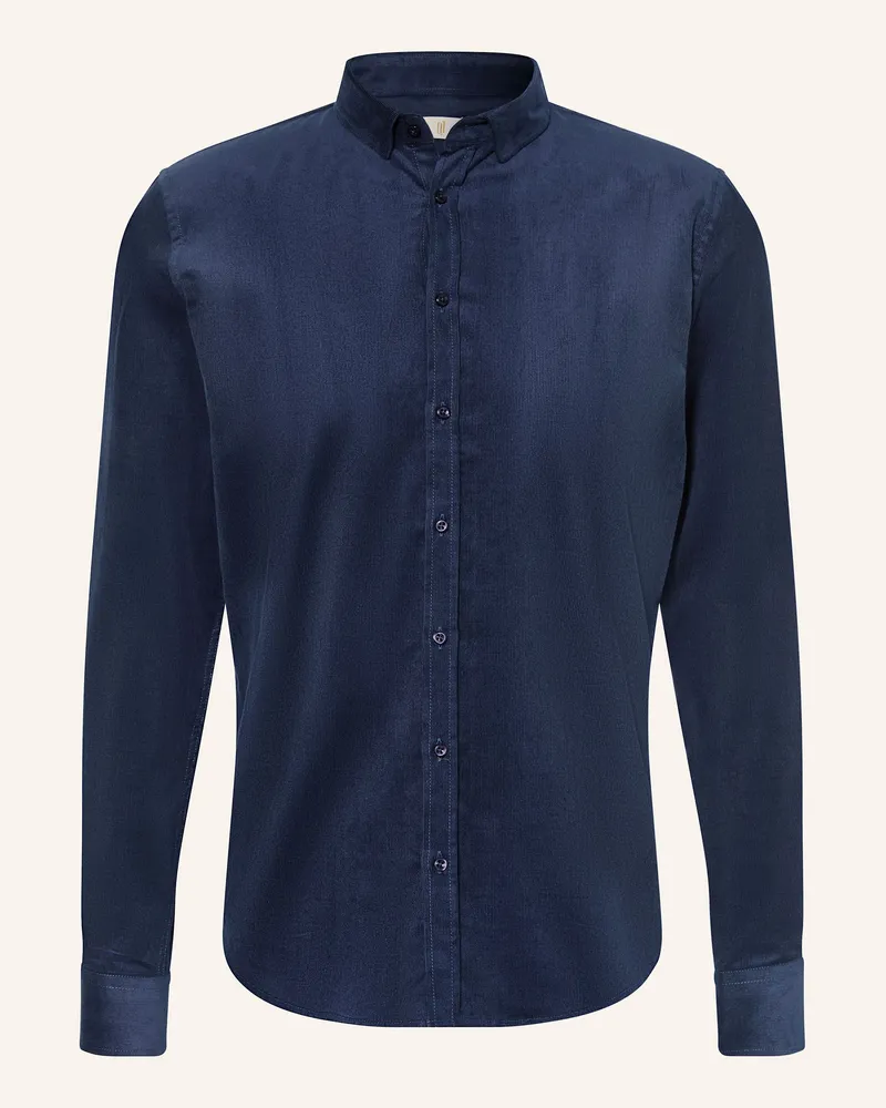 Q1 Cordhemd Extra Slim Fit Dunkelblau
