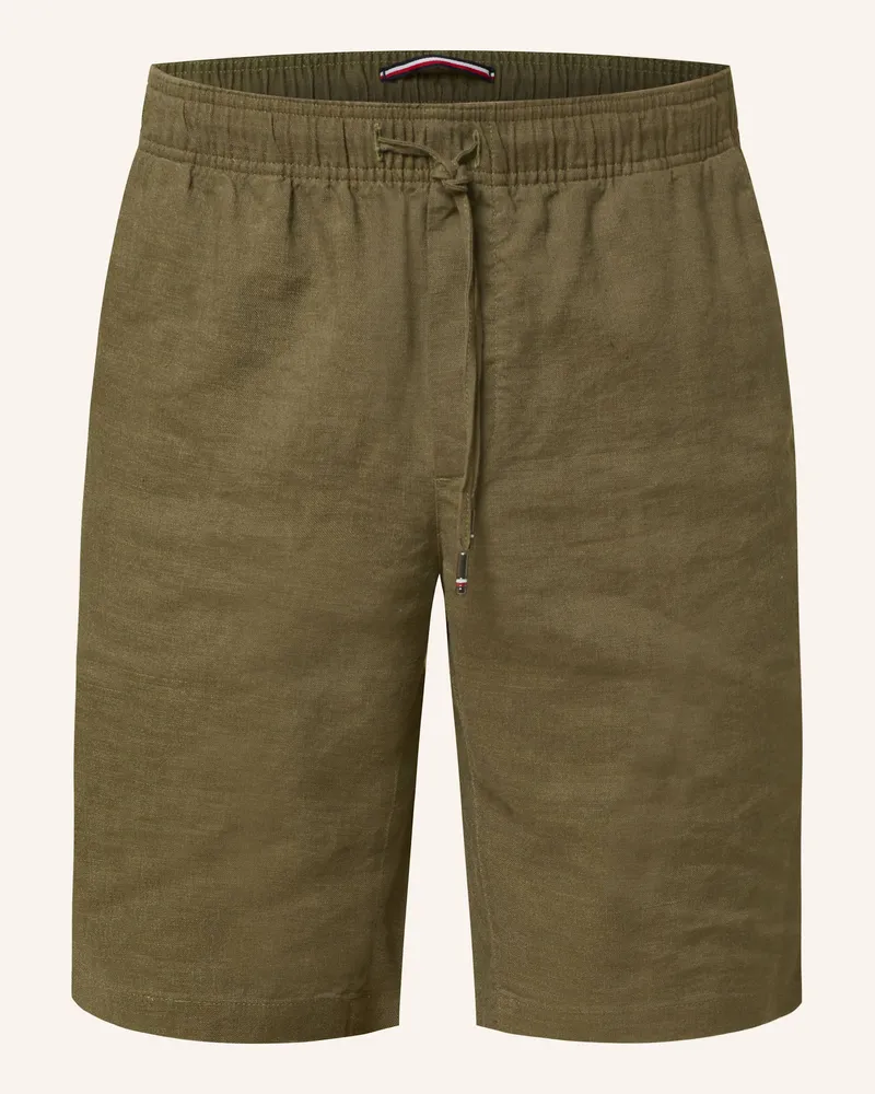 Tommy Hilfiger Leinenshorts HARLEM Relaxed Tapered Fit Khaki