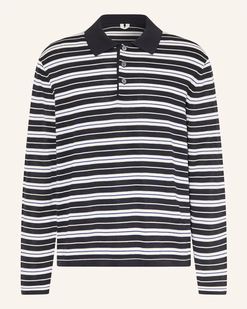 Arket Strick-Poloshirt blau Dunkelblau