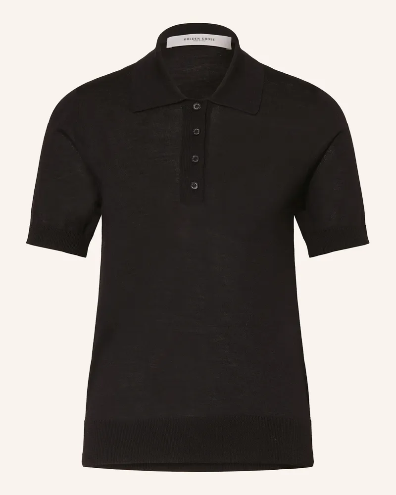Golden Goose Strick-Poloshirt Schwarz