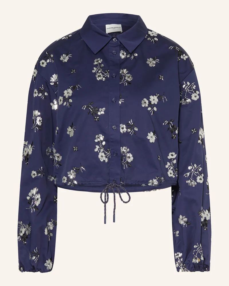 Claudie Pierlot Hemdbluse Mit Pailletten blau Dunkelblau