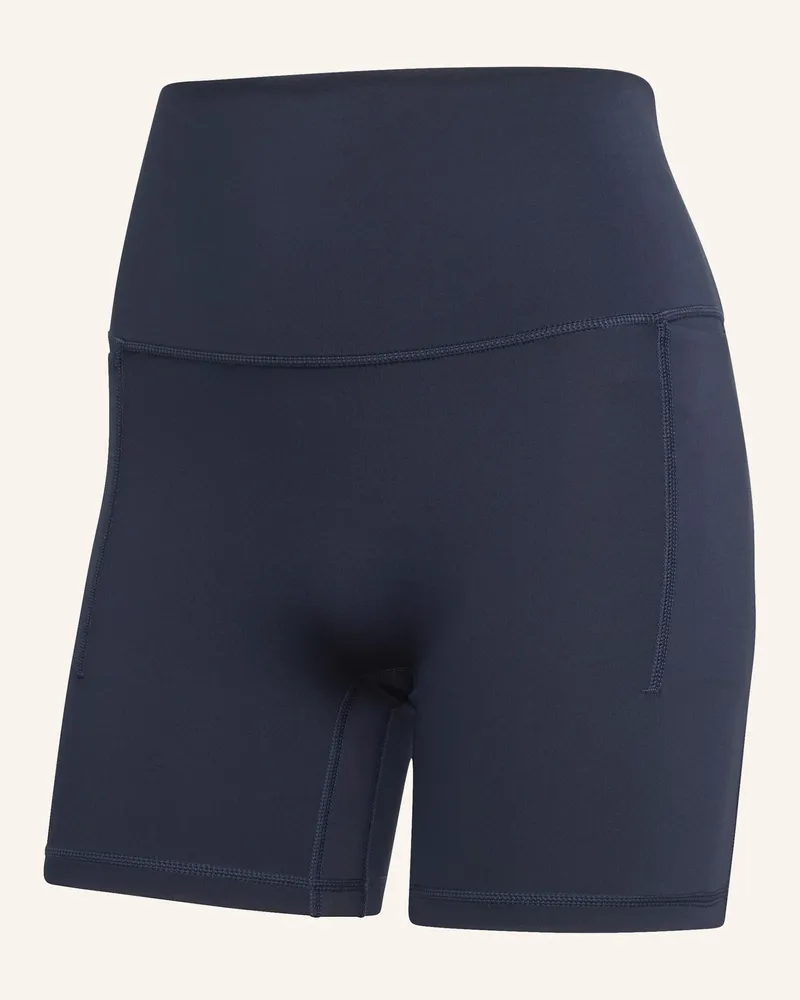 adidas 3-Streifen Studio All Me Booty Leggings, Kurz blau Blau