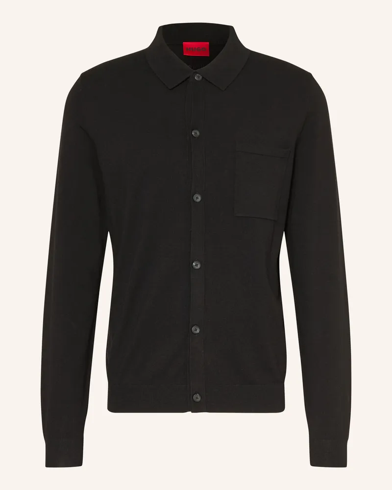HUGO BOSS Strickjacke San Jordan schwarz Schwarz