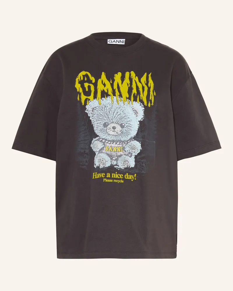 Ganni T-Shirt grau Dunkelgrau