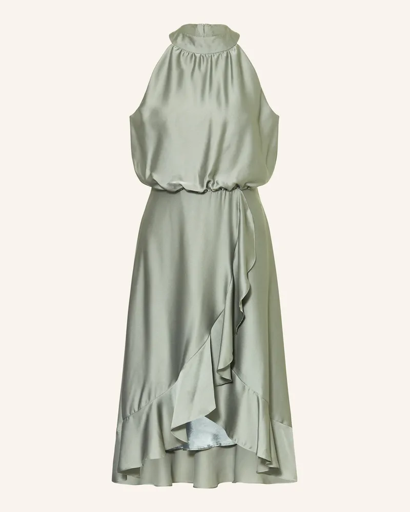 Swing Cocktailkleid aus Satin mit Volants Hellgrün