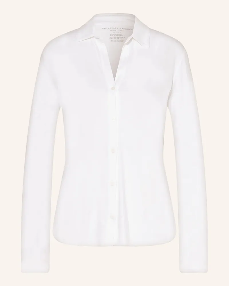 Majestic Hemdbluse aus Jersey Weiss