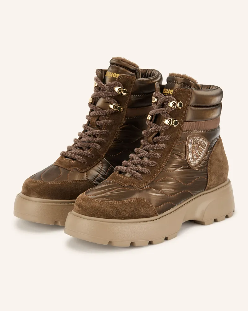 Blauer Schnürboots Blanca braun Dunkelbraun
