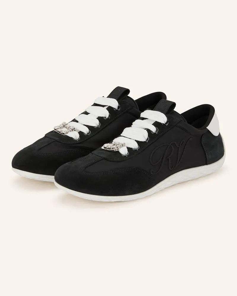 Roger Vivier Sneaker VIV mit Schmucksteinen Schwarz