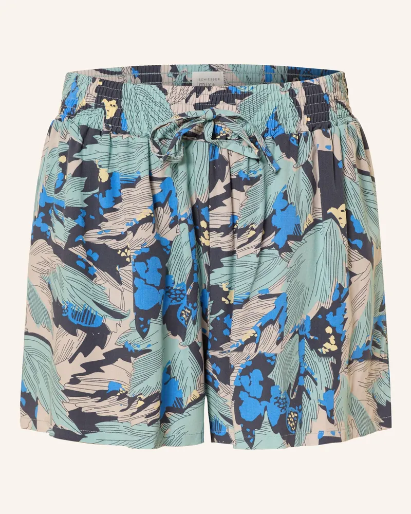 Schiesser Schlafshorts Mix+Relax blau Dunkelgrau
