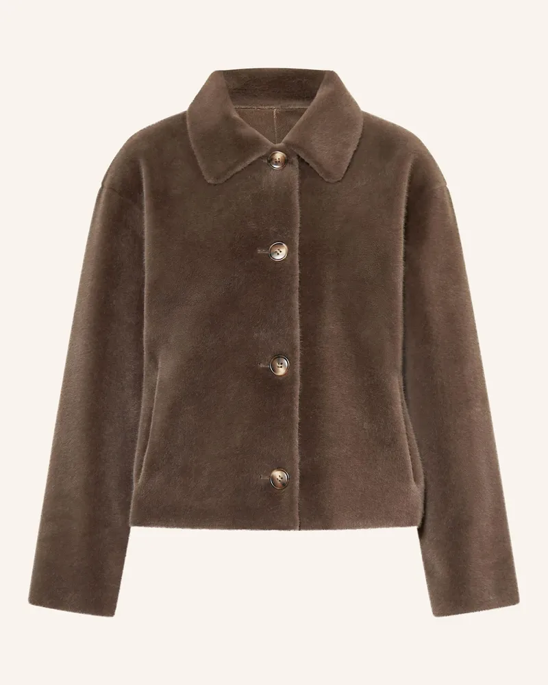 Repeat Kunstfell-Jacke Braun