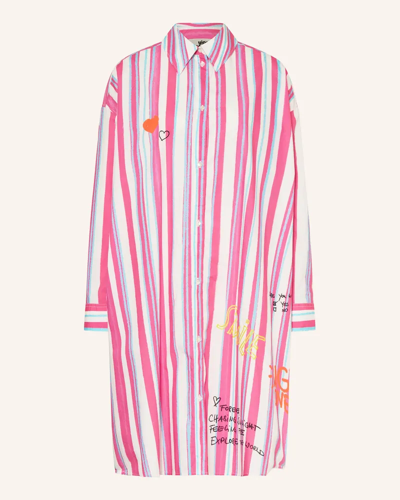 Yippie Hippie Hemdblusenkleid pink Neonrosa