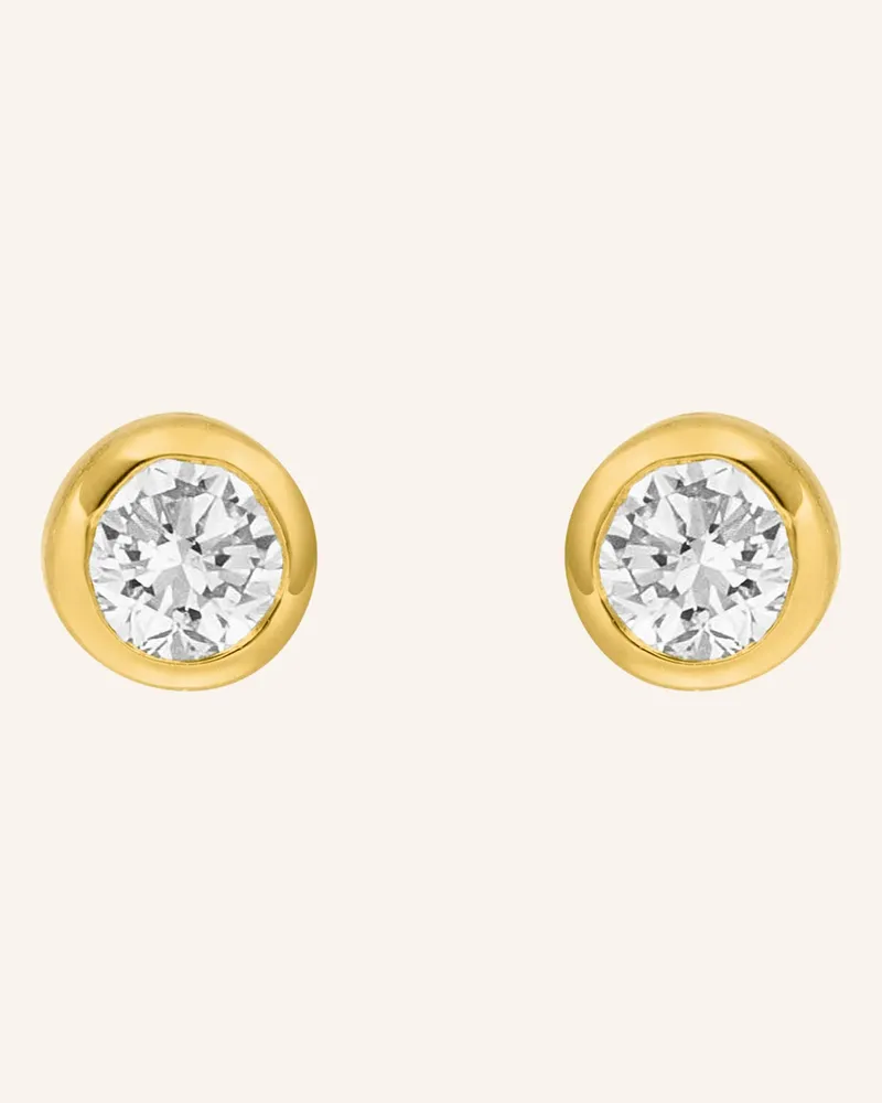 Leaf Ohrstecker MY FIRST DIAMOND 18 Karat Gelbgold mit Diamanten Gold