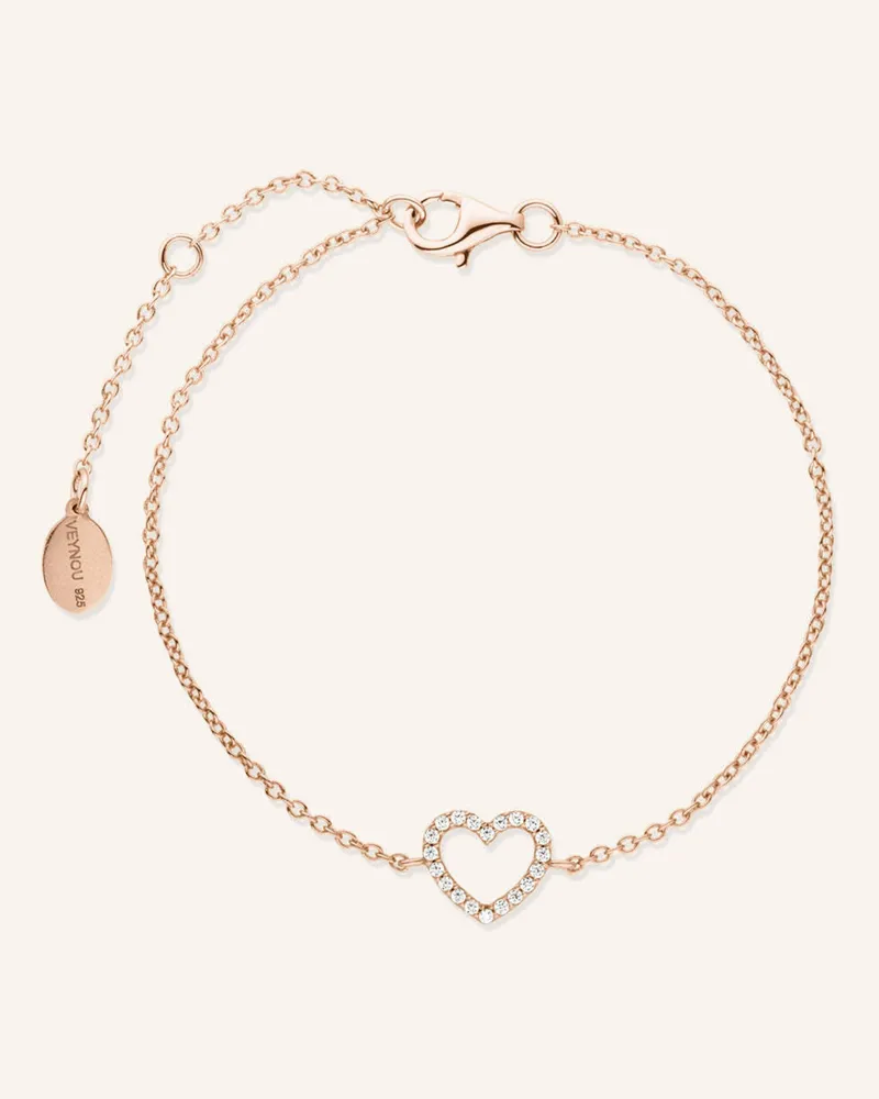 VEYNOU Armband Herz Aus 14 Karat Roségold Und Diamanten rosegold Roségold