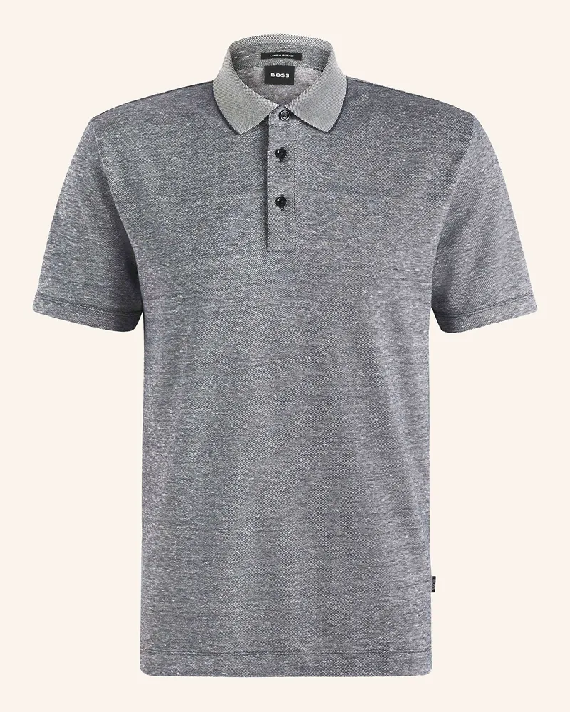 HUGO BOSS Piqué-Poloshirt PRESS mit Leinen Blau