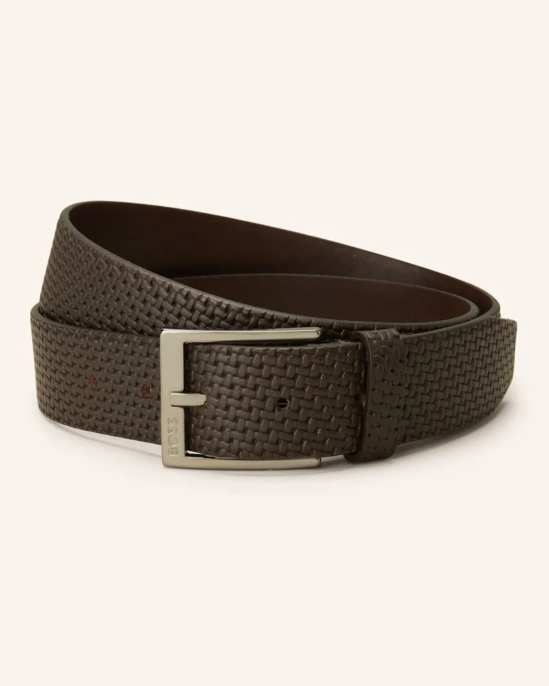 HUGO BOSS Ledergürtel ELLOY Dunkelbraun