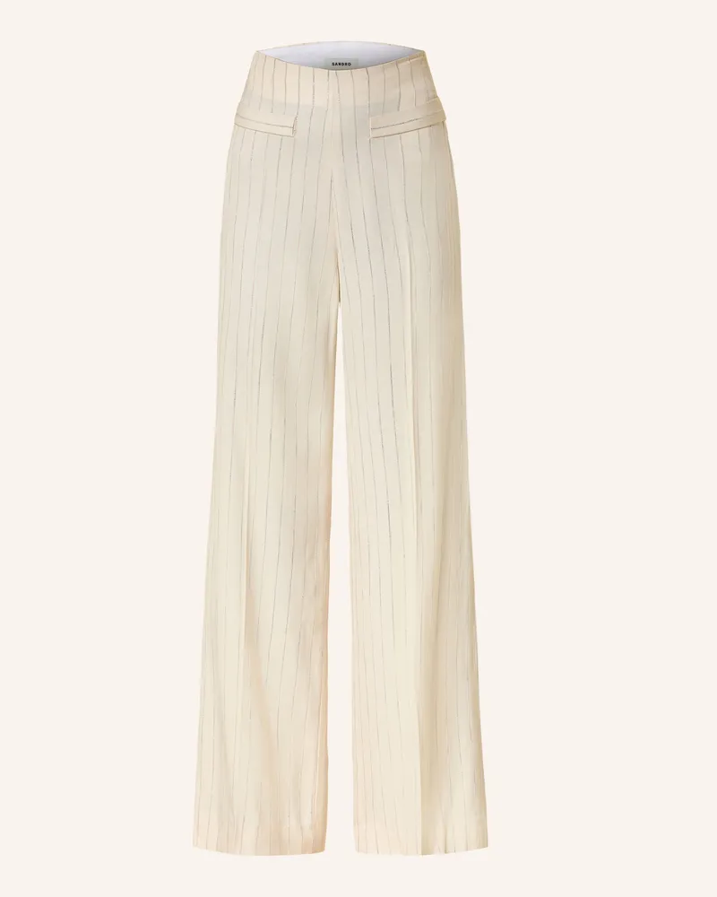 Sandro Marlenehose Mit Glitzergarn weiss Ecru