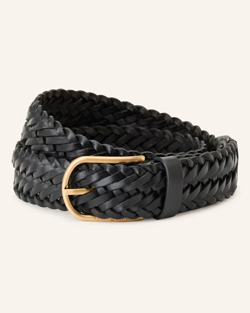 Tommy Hilfiger Flechtgürtel Aus Leder schwarz Schwarz