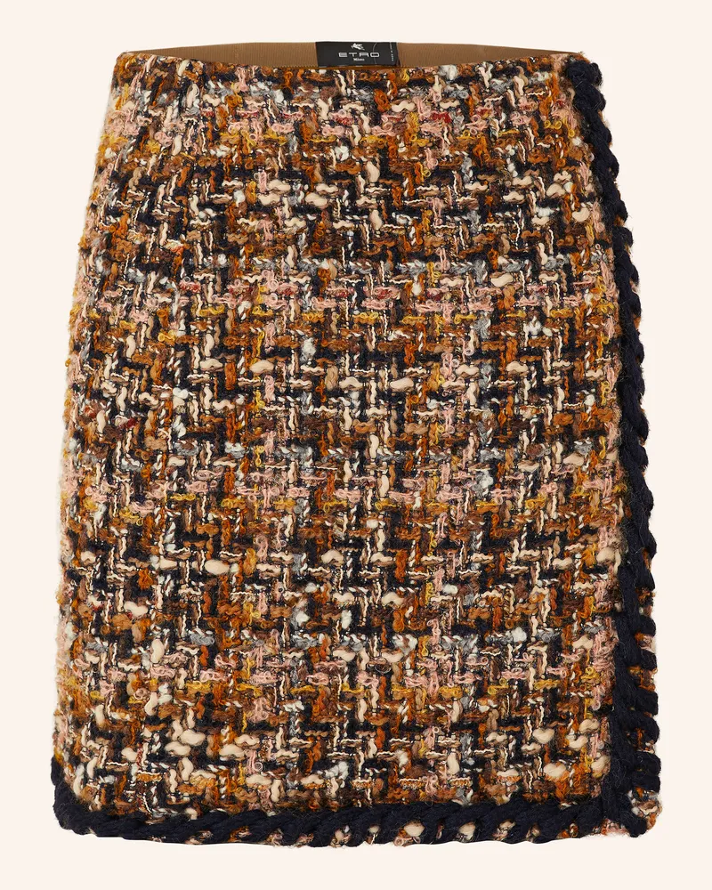Etro Tweed-Rock mit Glitzergarn Dunkelorange