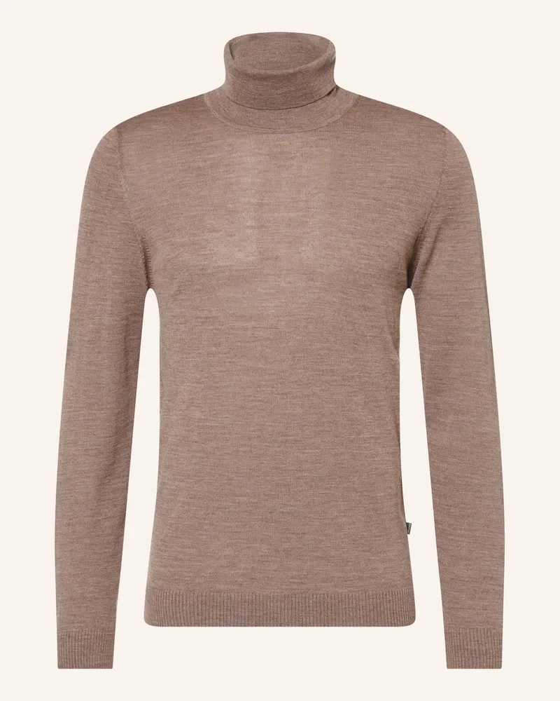 Maerz Rollkragenpullover Aus Merinowolle braun Taupe