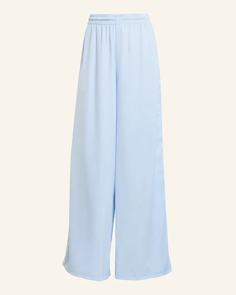 adidas ADIDAS ORIGINALS SATIN WIDE LEG HOSE MIT RÜSCHEN 3-STREIFEN Blau