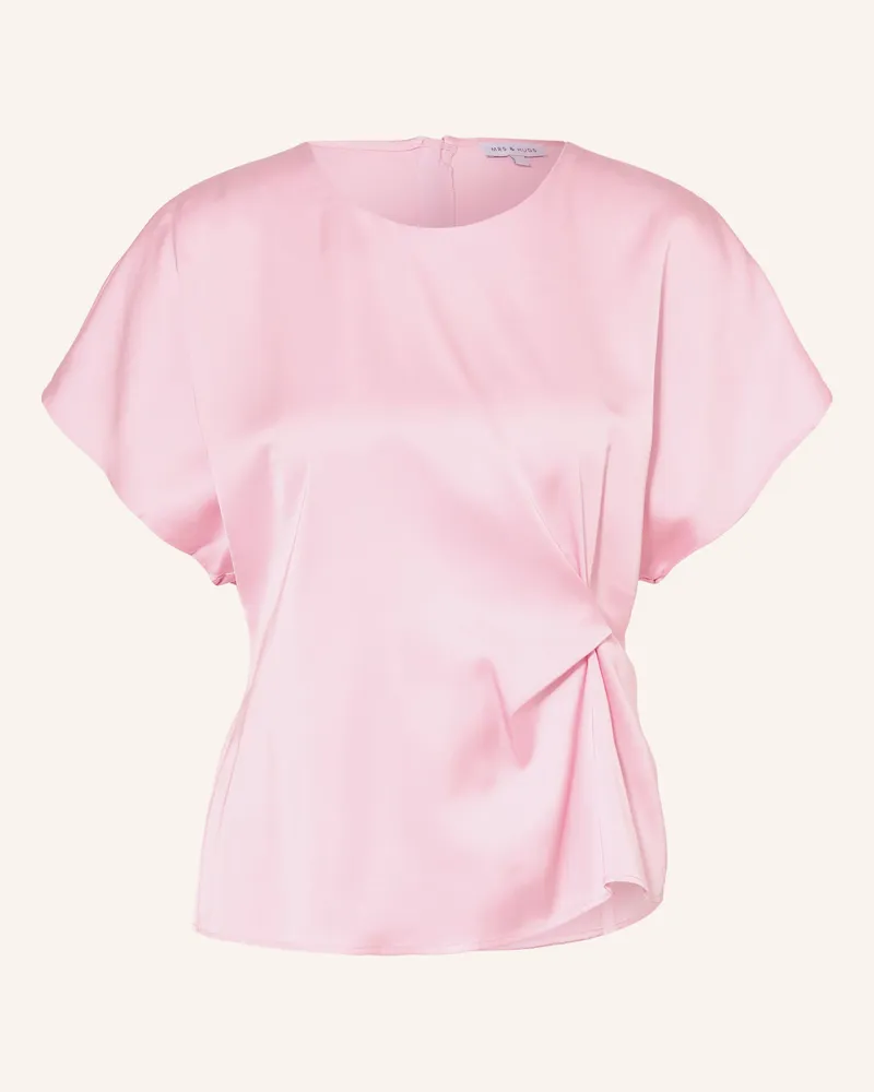 Mrs & HUGS Blusenshirt Aus Satin pink Rosa