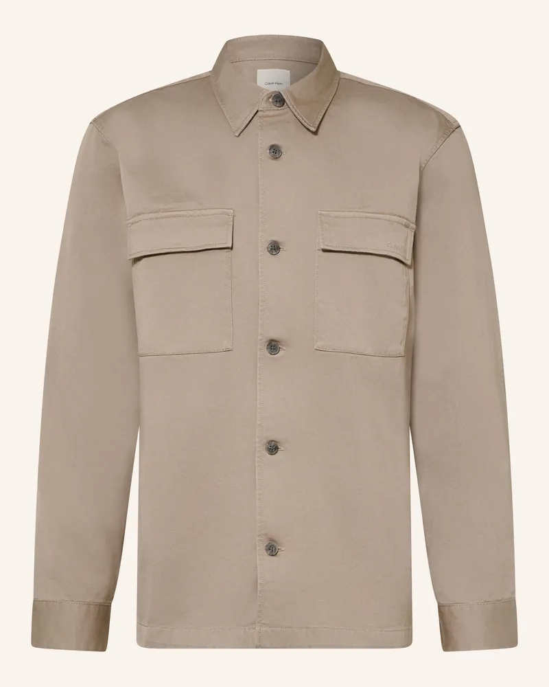 Calvin Klein Overshirt beige Hellbraun