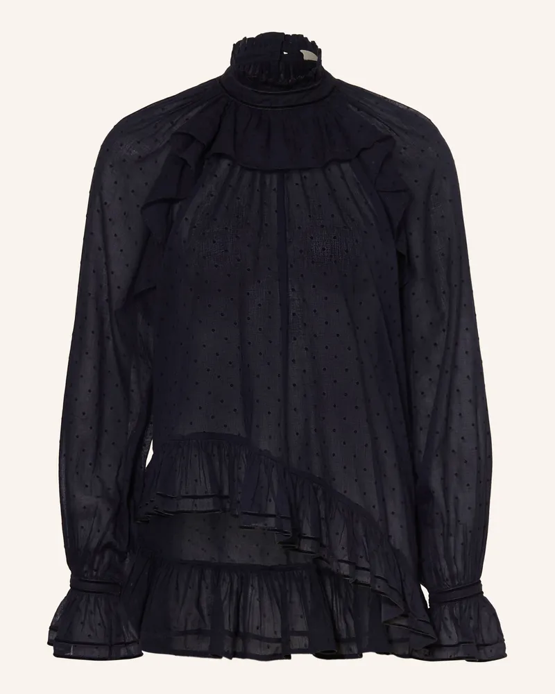 Ulla Johnson Blusenshirt Marcella Mit Rüschen blau Dunkelblau