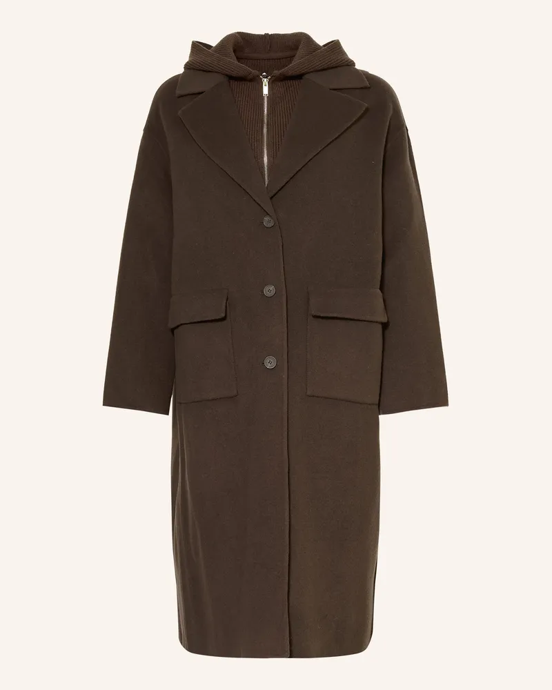 Claudie Pierlot Wollmantel Mit Abnehmbarer Kapuze braun Dunkelbraun