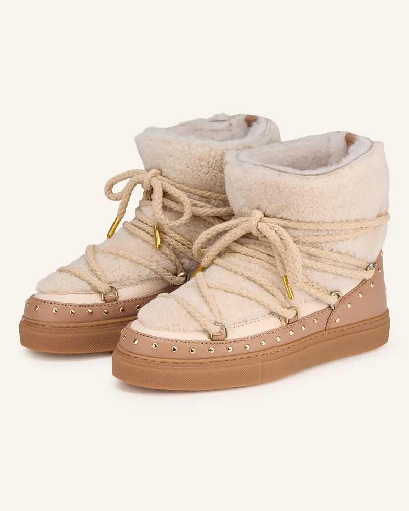 INUIKII Schnürboots CURLY ROCK mit Nieten Beige