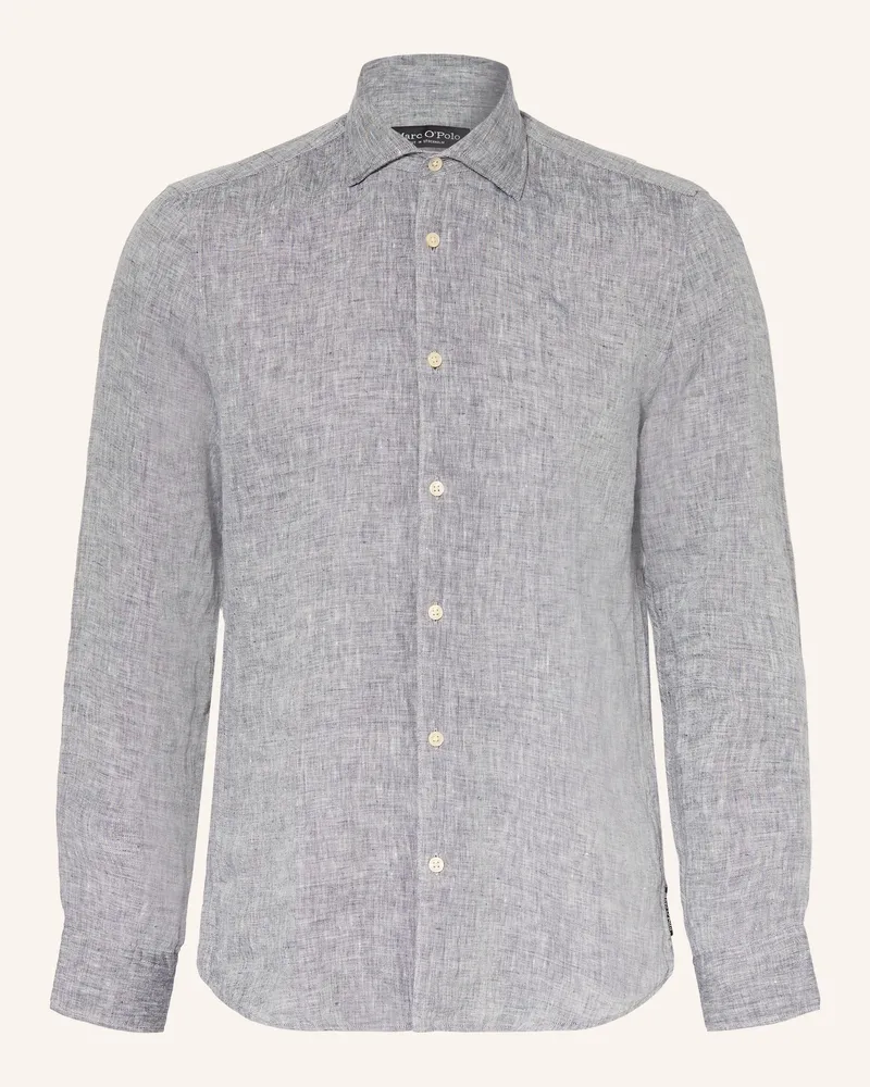 Marc O'Polo Leinenhemd Slim Fit Blaugrau