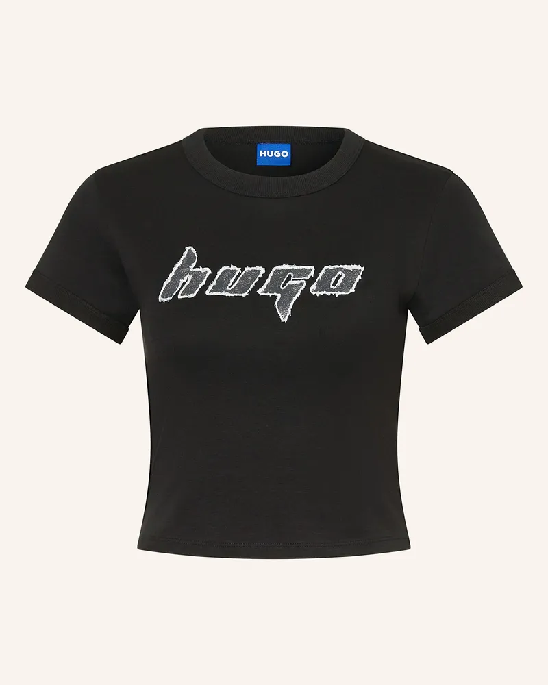 HUGO BOSS Cropped-Shirt DALIA Schwarz