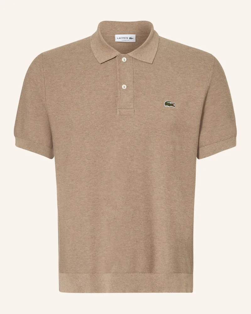 Lacoste Strick-Poloshirt Classic Fit beige Braun