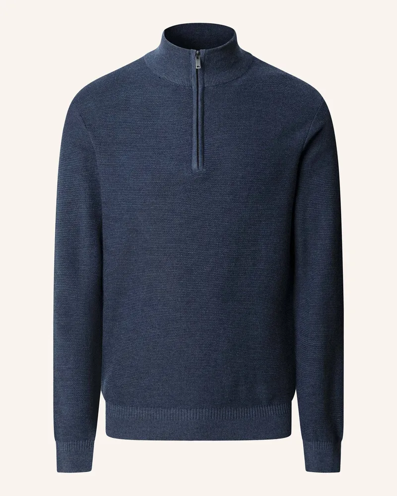 Hackett Pullover HONEYCOMB STITCH HZIP Dunkelblau