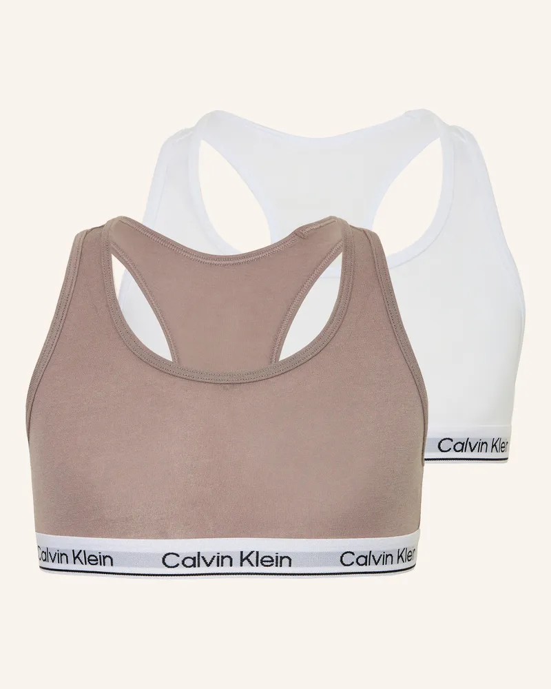 Calvin Klein 2er-Pack Bustiers Icon Cotton Stretch rosa Altrosa