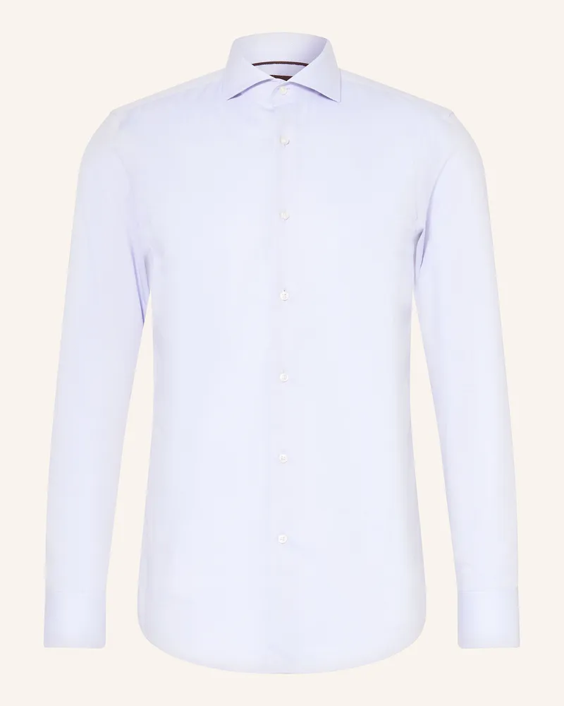 HUGO BOSS Piqué-Hemd HANK Slim Fit Hellblau