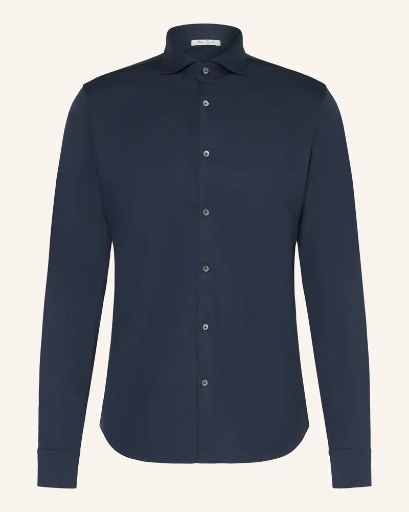 Stefan Brandt Jerseyhemd Slim Fit blau Dunkelblau