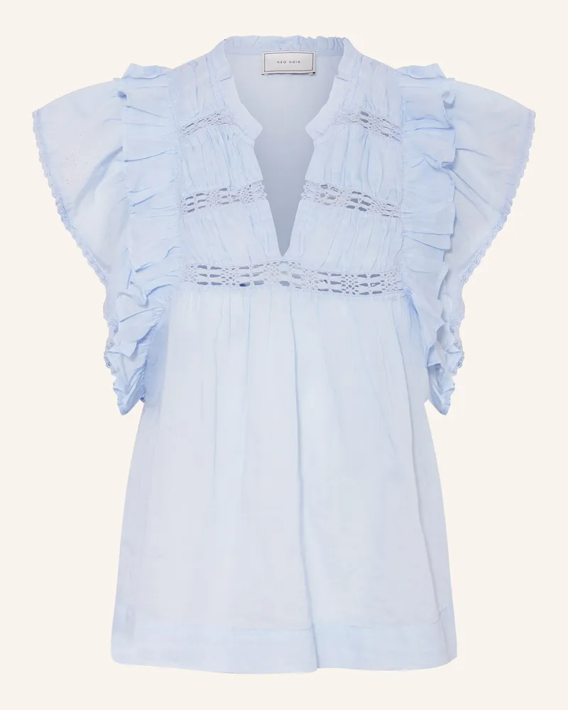 Neo Noir Blusentop Jayla Mit Spitze Und Rüschen blau Hellblau