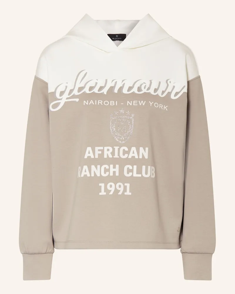 monari Hoodie mit Schmucksteinen Beige