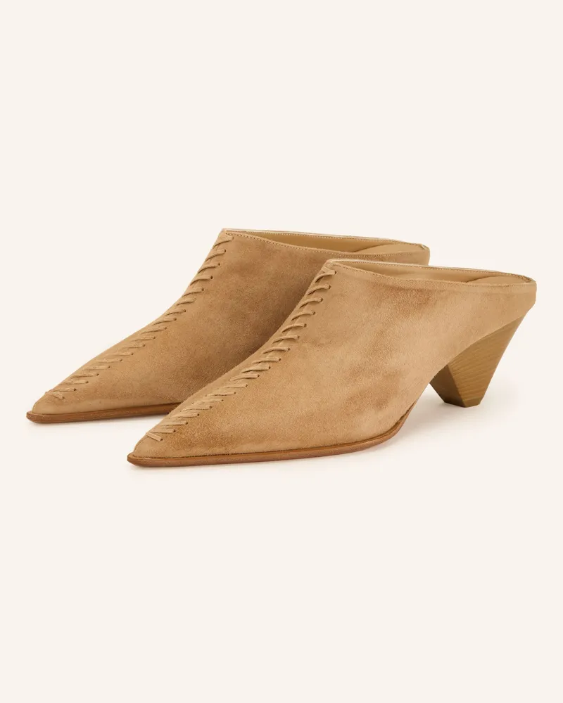 Thea Mika Mules Verniax beige Camel