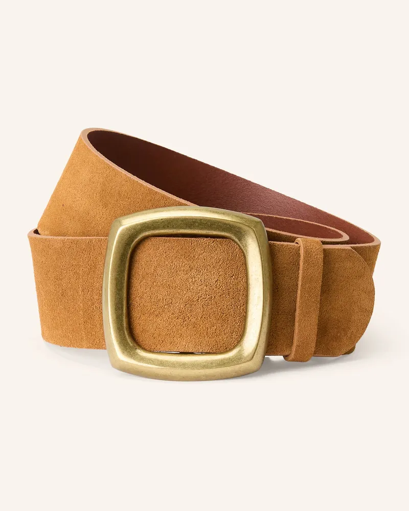 ba&sh Ledergürtel Bianca braun Cognac